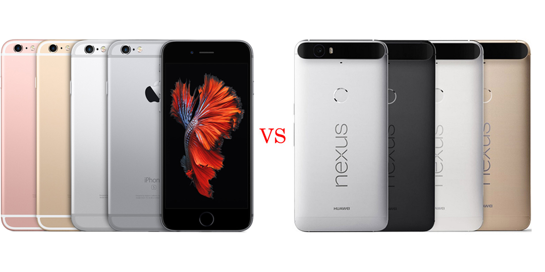 iPhone 6S versus Nexus 6P 6